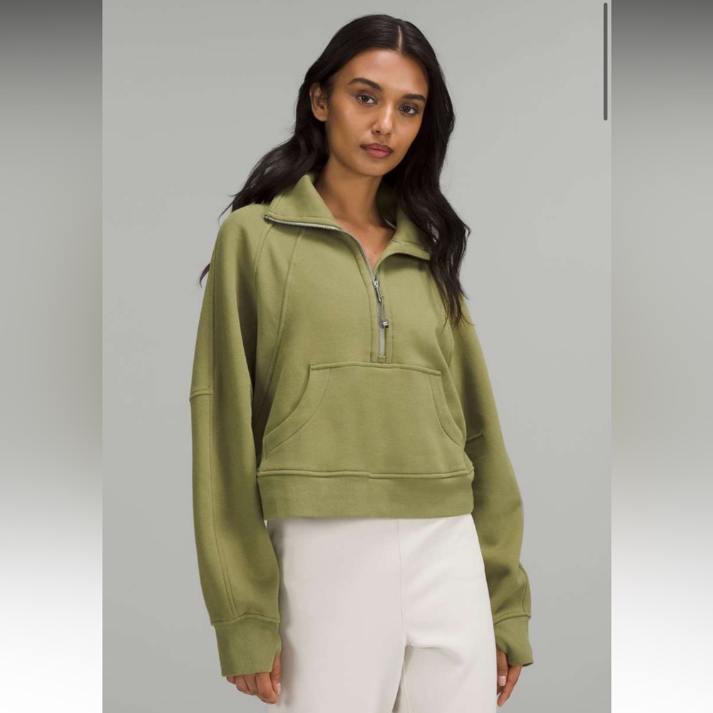 Lululemon Green Oversized Half-Zip Scuba M/L